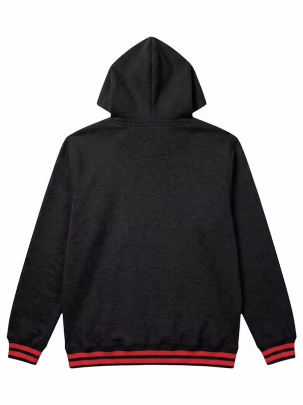 Chicago Bulls Felt Logo Throwback NBA Hoodie Black view 2