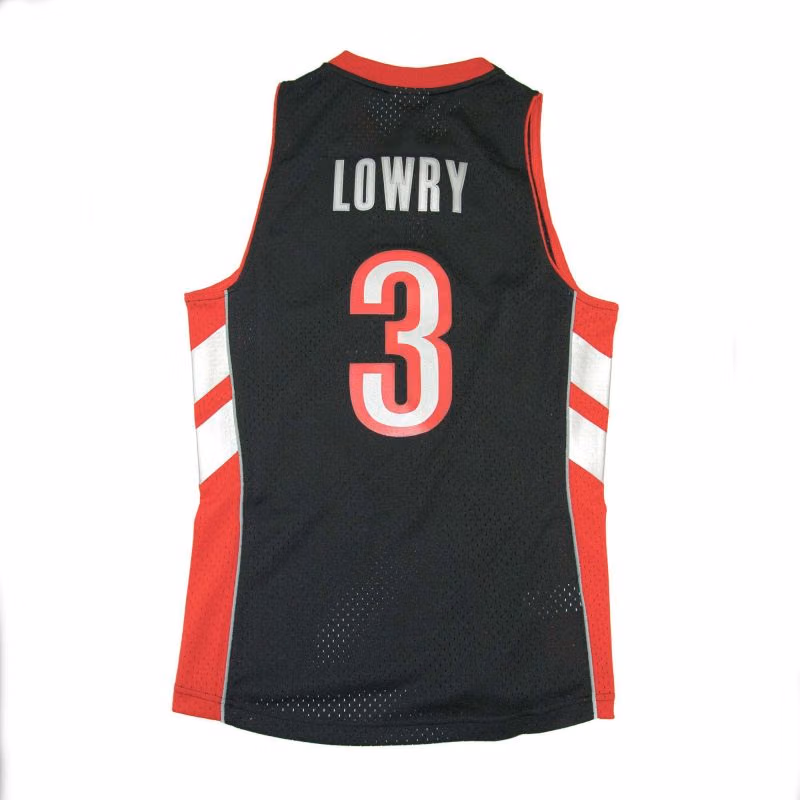 Kyle Lowry #3 Toronto Raptors 2012-13 Mitchell & Ness Swingman NBA Jersey Black view 2