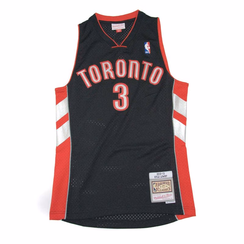 Kyle Lowry #3 Toronto Raptors 2012-13 Mitchell & Ness Swingman NBA Jersey Black view 1