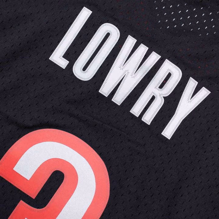 Kyle Lowry #3 Toronto Raptors 2012-13 Mitchell & Ness Swingman NBA Jersey Black view 4