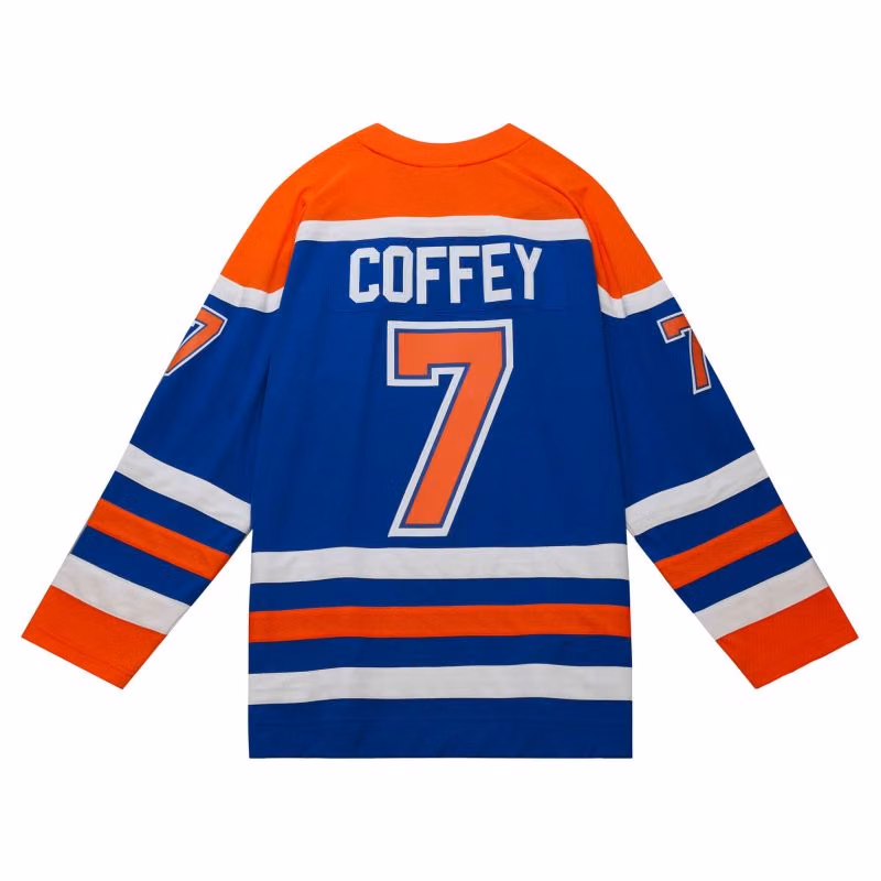Paul Coffey #7 Edmonton Oilers 1986-87 Mitchell & Ness NHL Jersey view 1