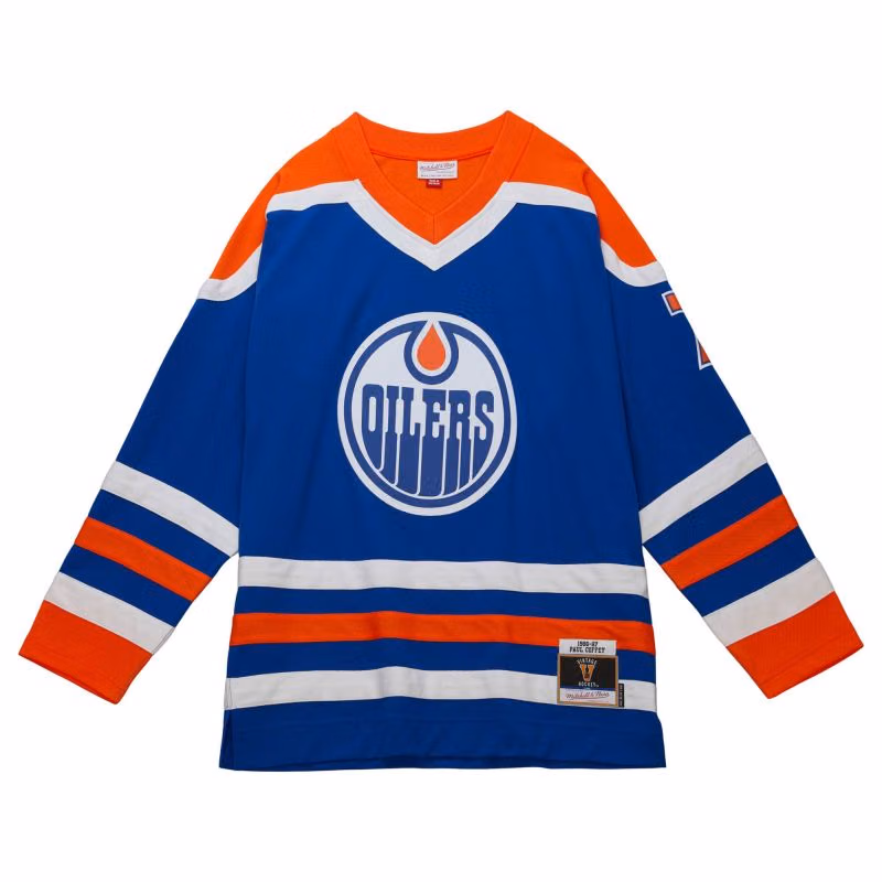 Paul Coffey #7 Edmonton Oilers 1986-87 Mitchell & Ness NHL Jersey view 2