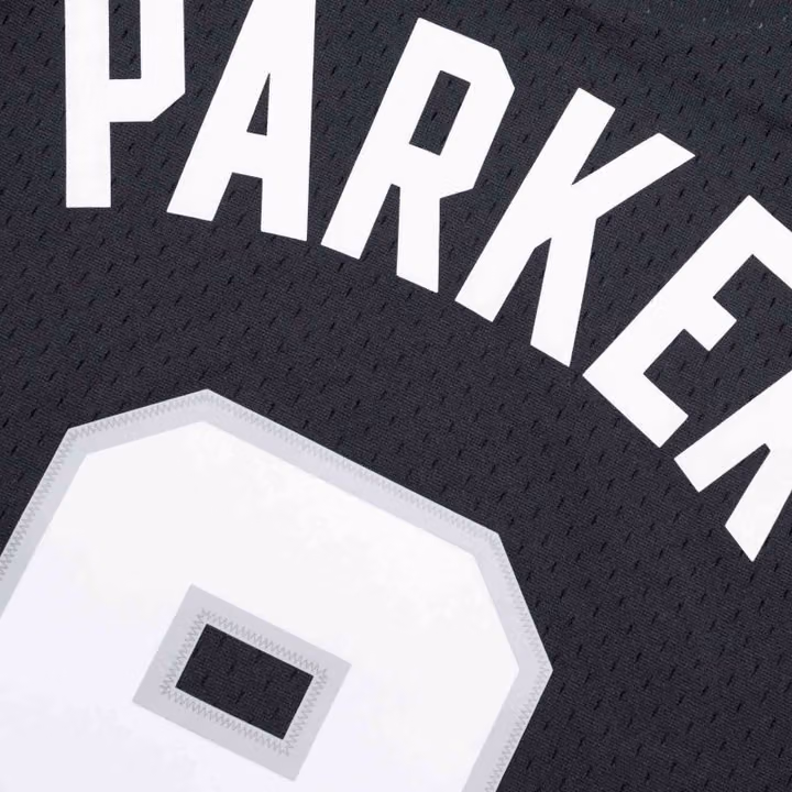 Tony Parker #9 San Antonio Spurs 2001-02 Mitchell & Ness Swingman NBA Jersey Black view 4