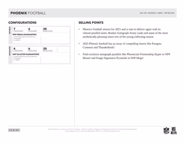 2025 Panini Phoenix Football Hobby NFL Mega Box view 5