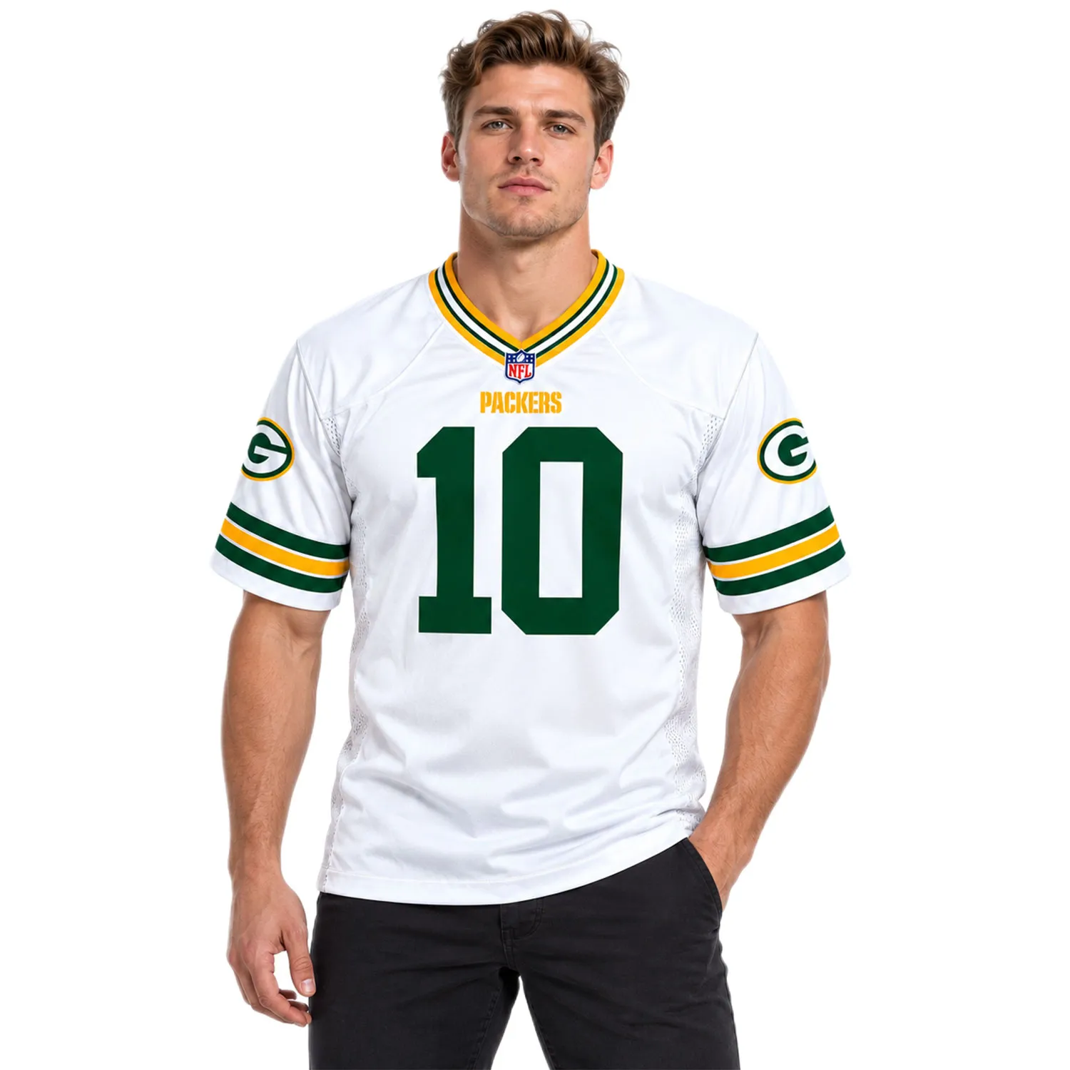 Jordan Love White Packers Jersey Radiant Fan Style