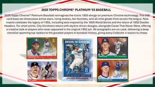 2025 Topps Chrome Platinum '55 Baseball MLB Hobby Pack view 3