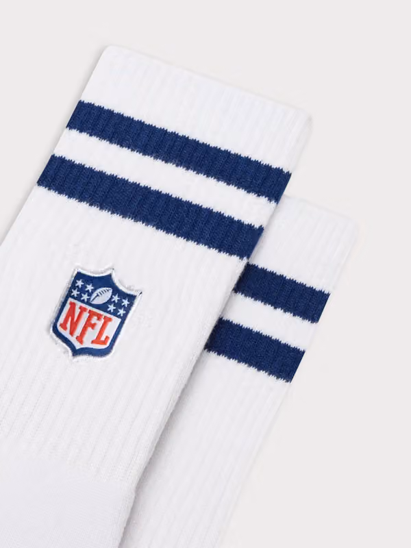NFL Shield L&L '90 Classics NFL Crew Socks White view 2