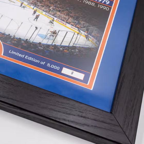 Edmonton Oilers 5-Time Stanley Cup Champions Bronze Coin Framed NHL Photo view 3