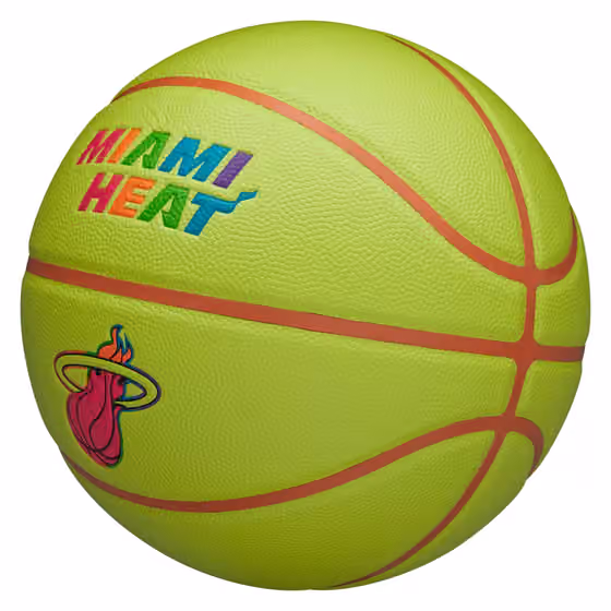Miami Heat Neon Pop NBA Basketball (Size 7) view 3