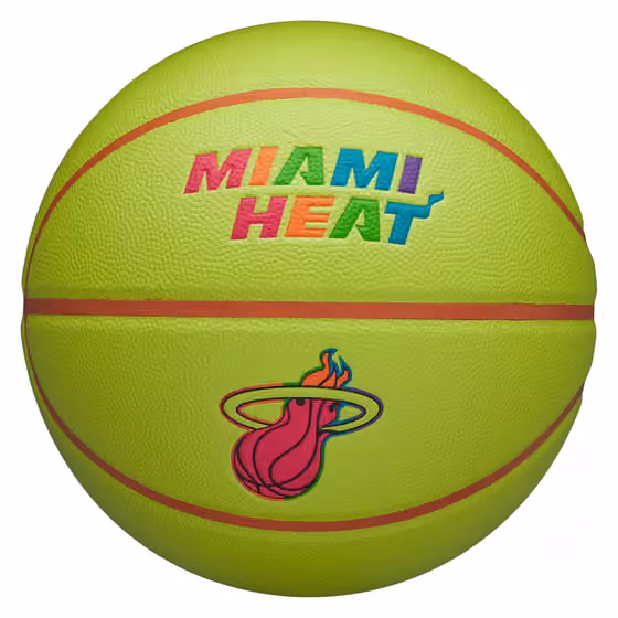 Miami Heat Neon Pop NBA Basketball (Size 7) view 1