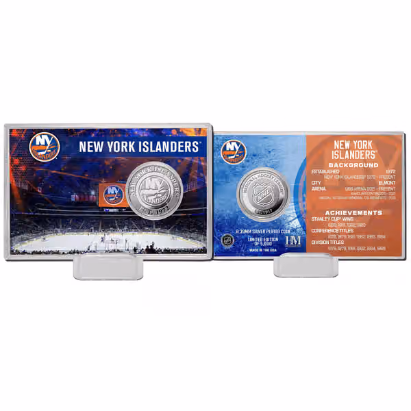 New York Islanders Team History NHL Silver Coin Card view 1