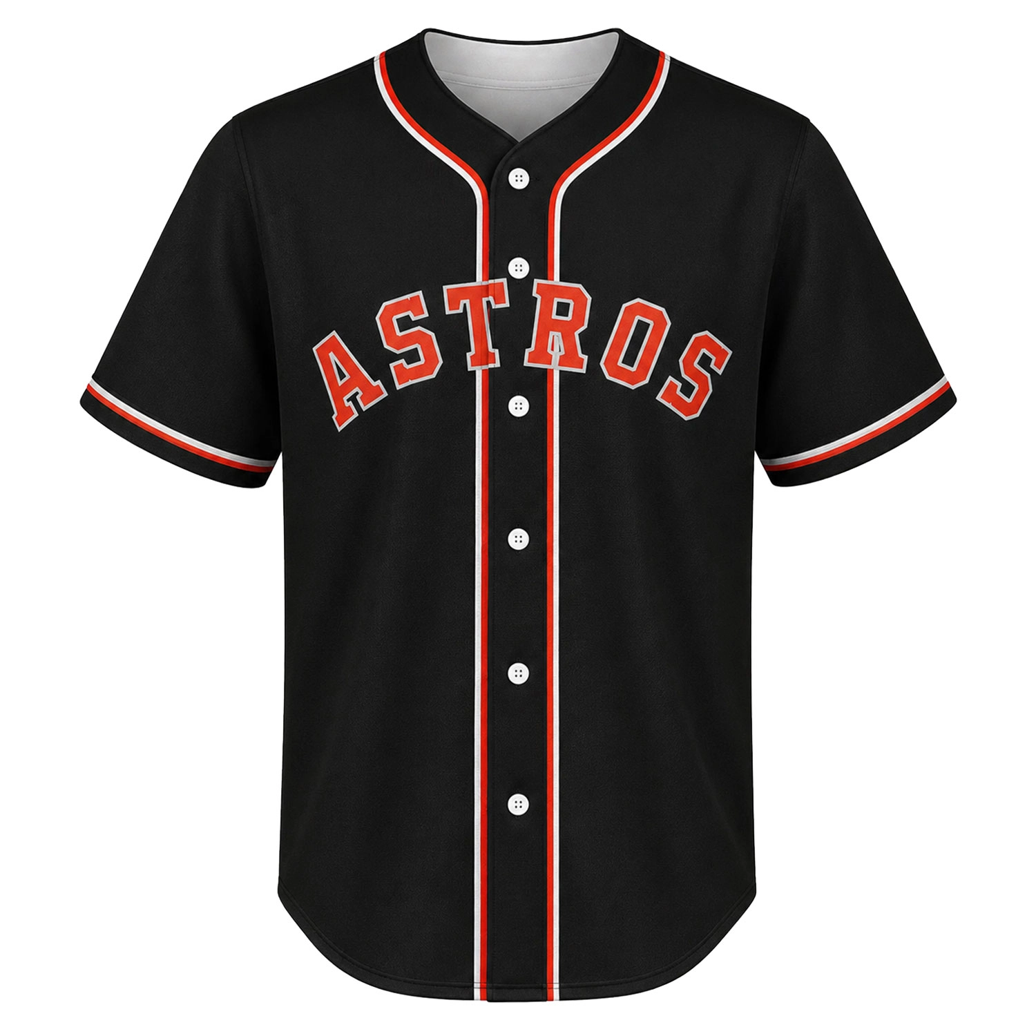 Houston Baseball Jersey Custom Solid Black Style