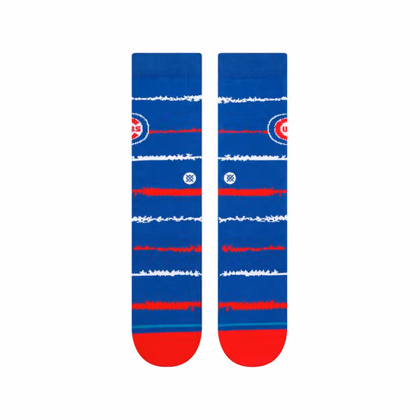 Chicago Cubs Chalk Stance MLB Crew Socks Blue view 2