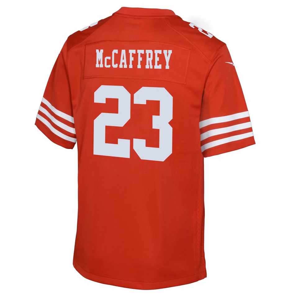 Christian McCaffrey #23 San Francisco 49ers Game Football NFL Jersey Red (YOUTH) view 3