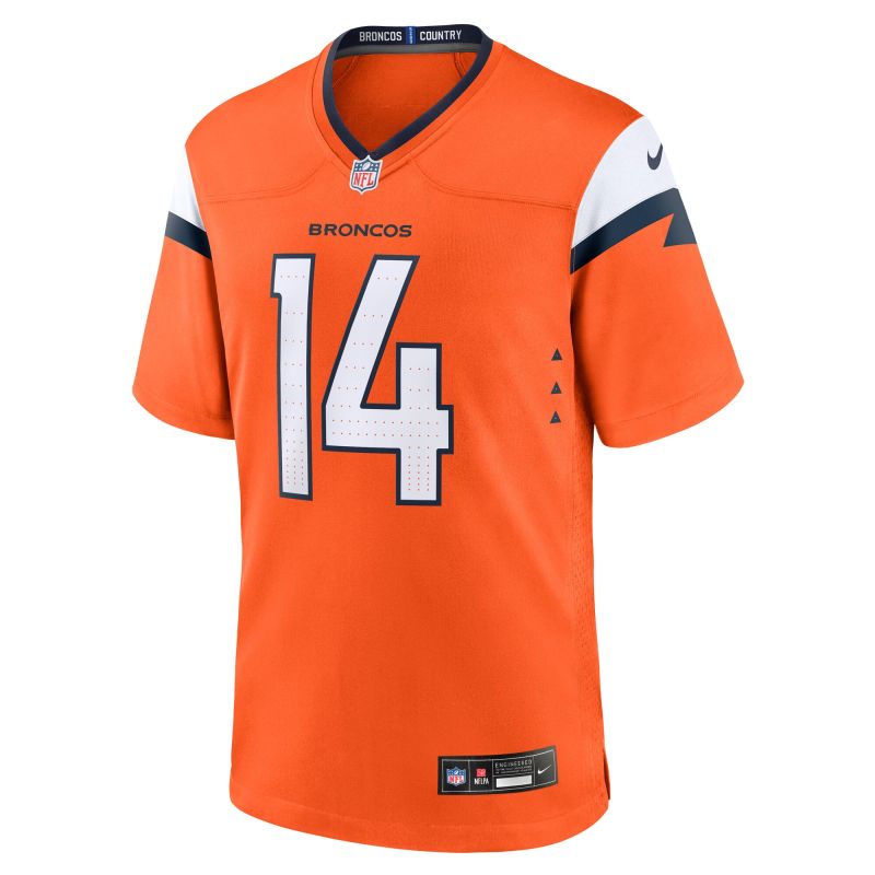 Courtland Sutton #14 Denver Broncos Nike Game NFL Jersey Orange view 2