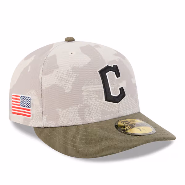 Cleveland Guardians 2025 MLB Authentic Armed Forces Pre-Curved 59FIFTY Fitted Cap product photo