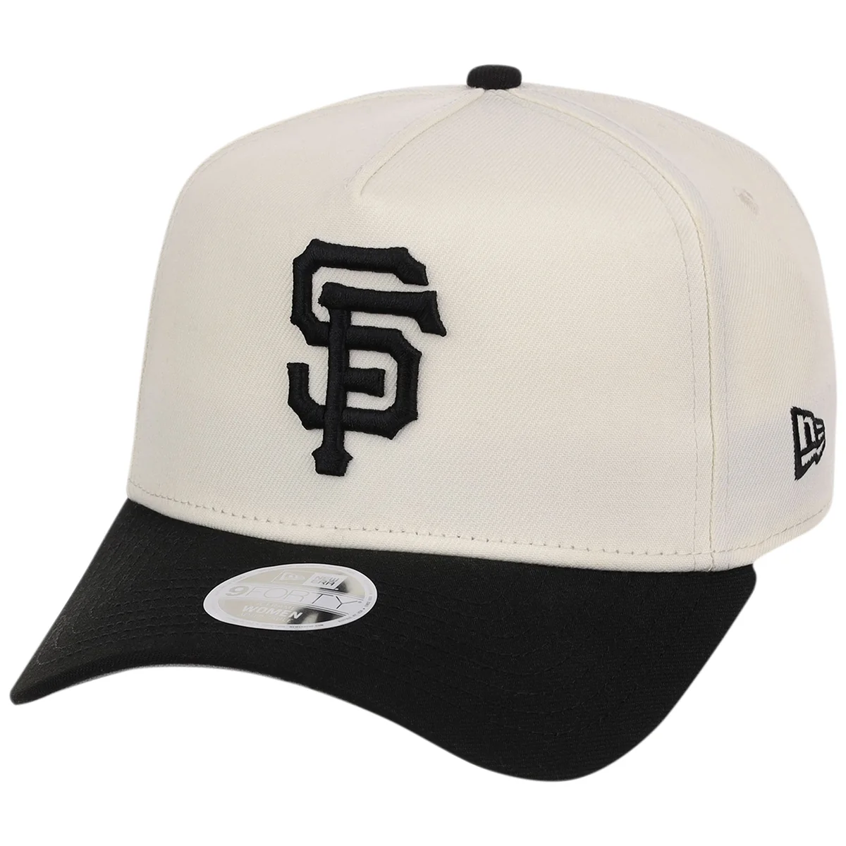 San Francisco Giants Women's New Era 9FORTY Chrome x Black A-Frame detail view