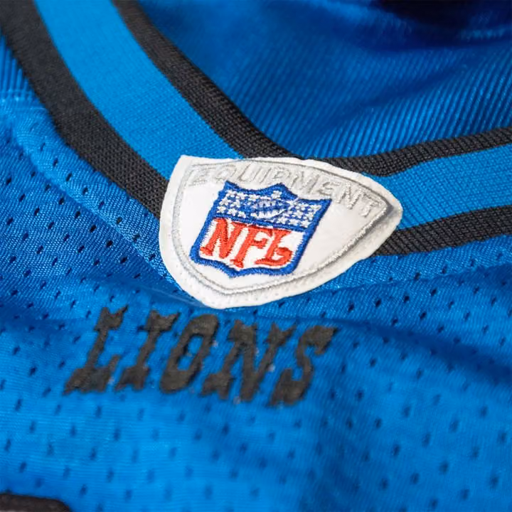 Calvin Johnson #81 Detroit Lions 2007 Authentic Throwback NFL Jersey Blue view 4