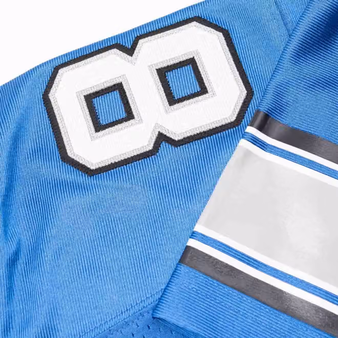 Calvin Johnson #81 Detroit Lions 2007 Authentic Throwback NFL Jersey Blue view 6