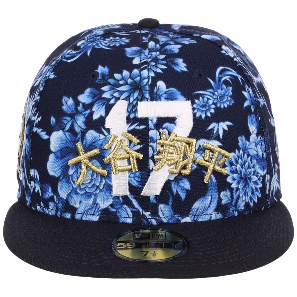 Los Angeles Dodgers Pacific Canvas New Era 59FIFTY (Floral/Navy) detail view