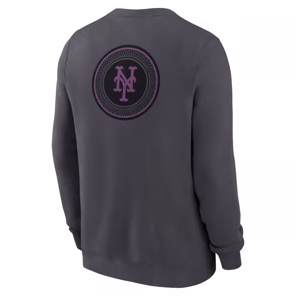New York Mets City Connect 2-Hit Club Crew Pullover Dark Gray view 3