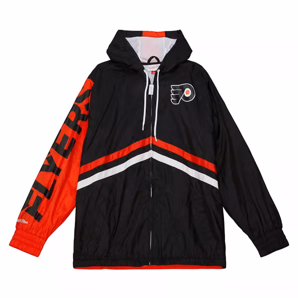Philadelphia Flyers Undeniable Mitchell & Ness NHL Windbreaker Jacket view 1