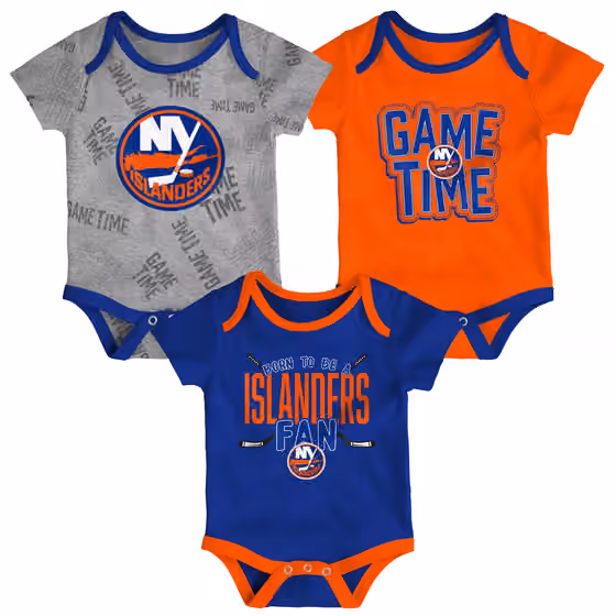 New York Islanders Game Time NHL Baby Bodysuit Set (3-Piece) view 1