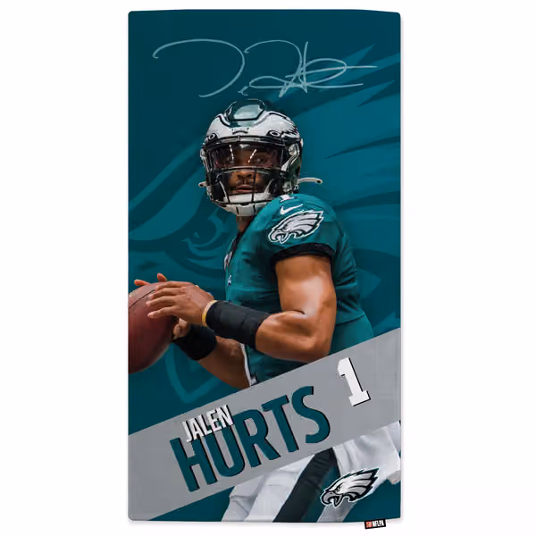 Jalen Hurts Philadelphia Eagles NFL Beach Towel view 1