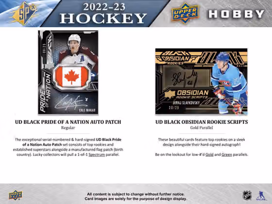 2022/23 Upper Deck SPx Hockey Hobby Box NHL view 4