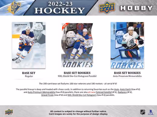 2022/23 Upper Deck SPx Hockey Hobby Box NHL view 2