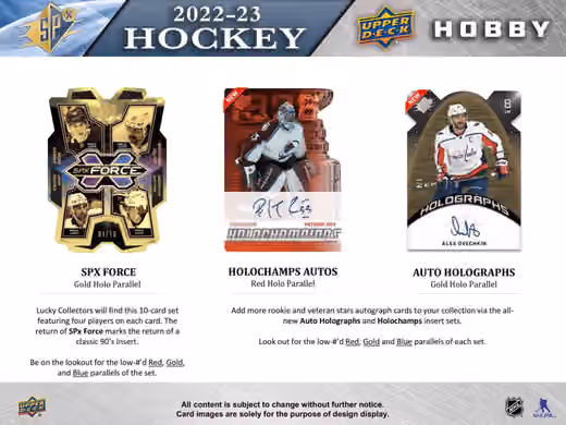 2022/23 Upper Deck SPx Hockey Hobby Box NHL view 3
