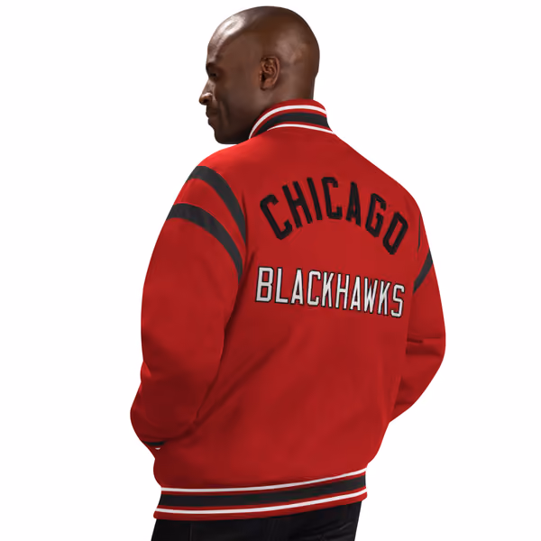 Chicago Blackhawks G-III Tailback NHL Varsity Jacket Red view 2
