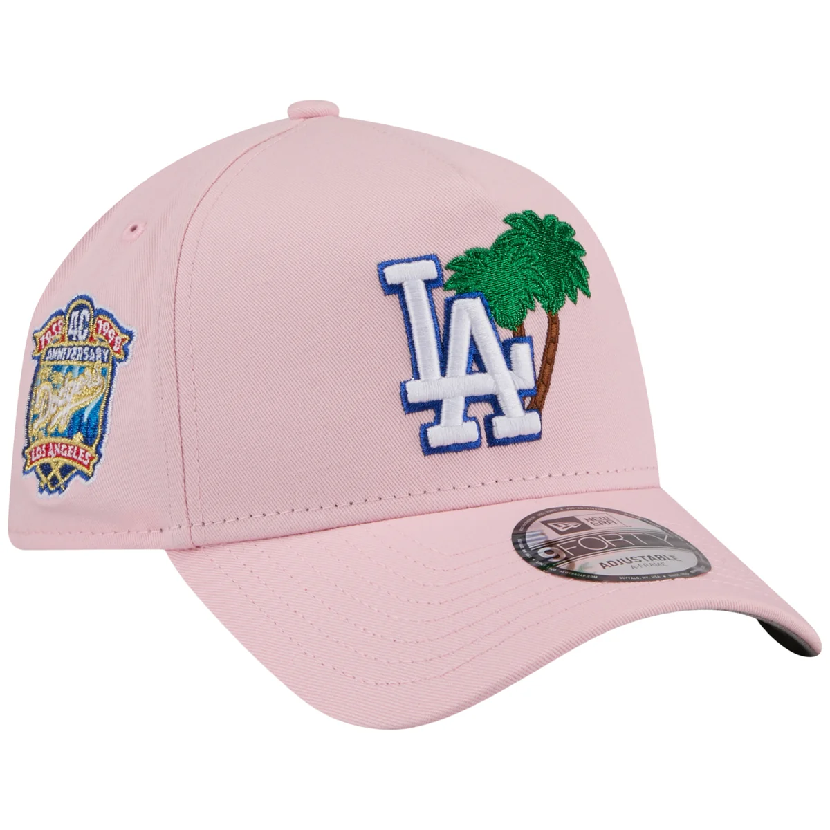 Los Angeles Dodgers Los Angeles Crown the City - Palm - Pink/Pink New Era 9FORTY front view