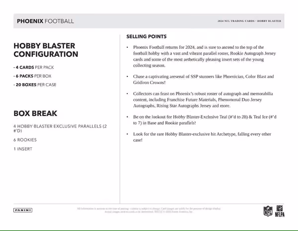 2024 Panini Phoenix Football NFL Blaster Box view 5
