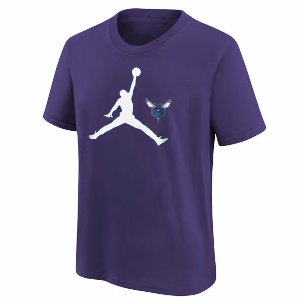 Charlotte Hornets Jordan Jumpman Logo NBA T-Shirt Purple (YOUTH) view 2