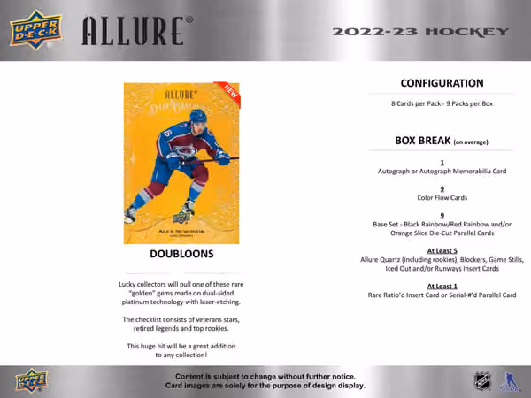 2022/23 Upper Deck Allure NHL Hockey Hobby Box view 5