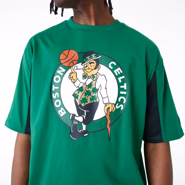 Boston Celtics Mesh Panel New Era Oversized NBA T-Shirt view 3