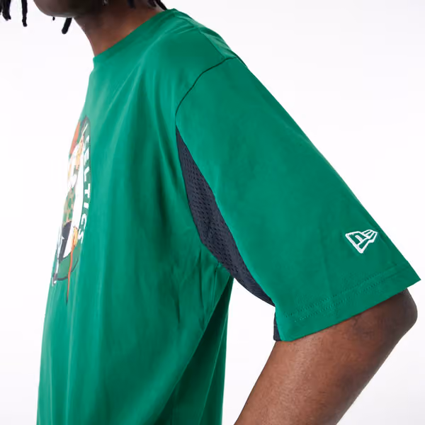 Boston Celtics Mesh Panel New Era Oversized NBA T-Shirt view 4