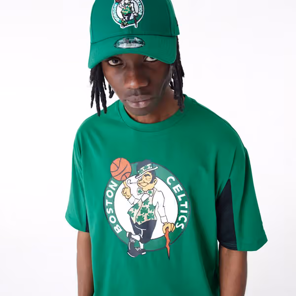 Boston Celtics Mesh Panel New Era Oversized NBA T-Shirt view 5